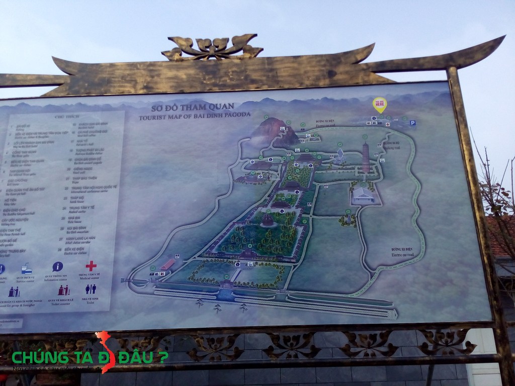 Bản đồ thăm quan chùa Bái Đính