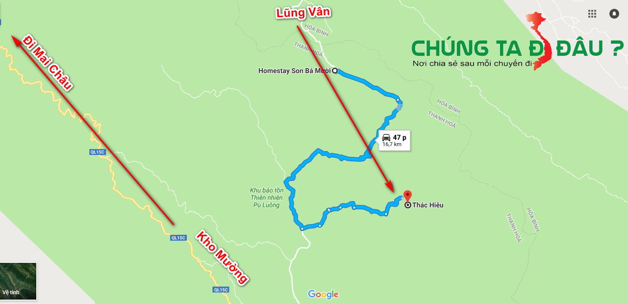Đường đi từ Lũng Vân sang Son Bá Mười rồi sang thác Hiêu