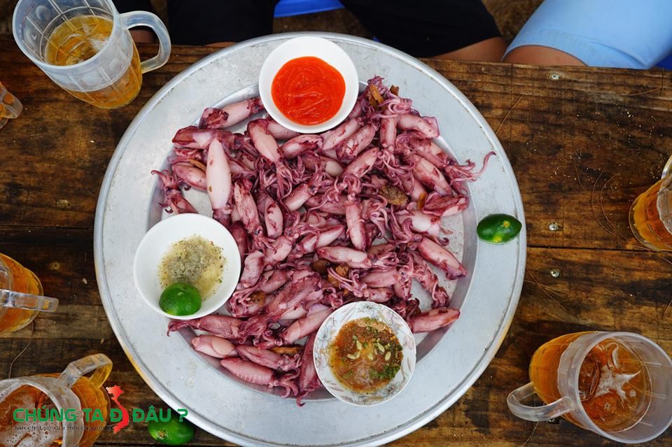 Mực ống uống bia thì tuyệt cú mèo