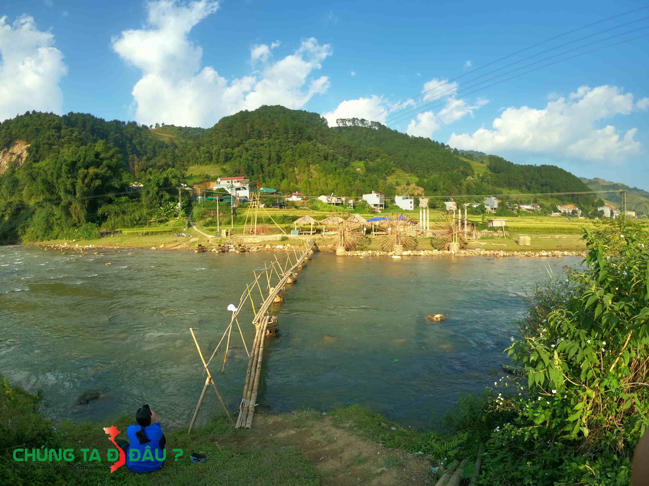 Cây cầu tre bắc qua sông Kim