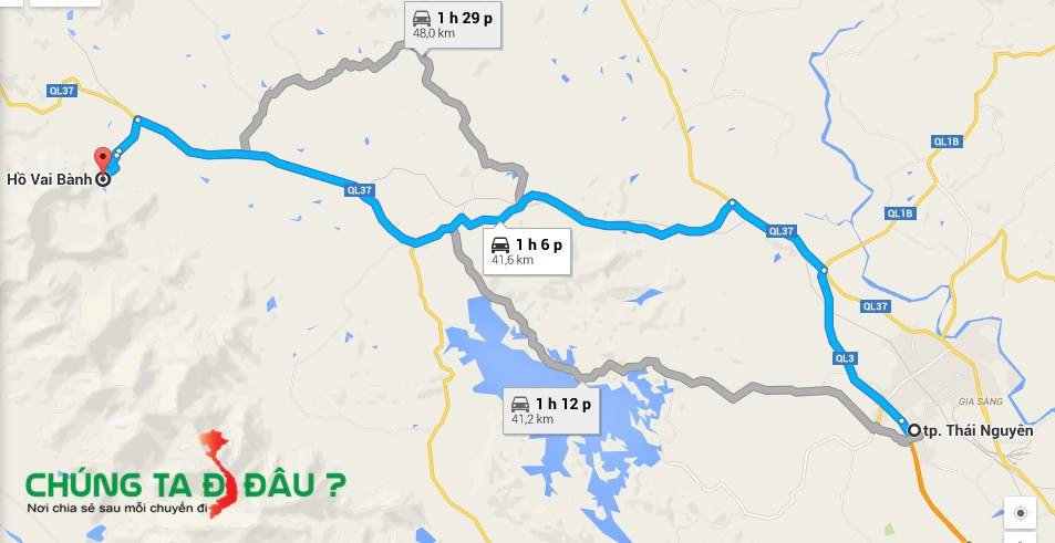Bản đồ du lịch Đát đắng - Hồ Vai Bành