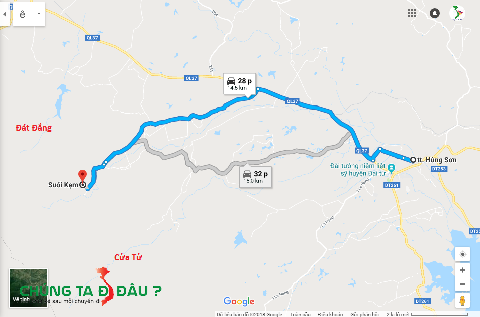 Bản đồ vị trí Cửa Tử - Suối Kẹm - Đát Đắng