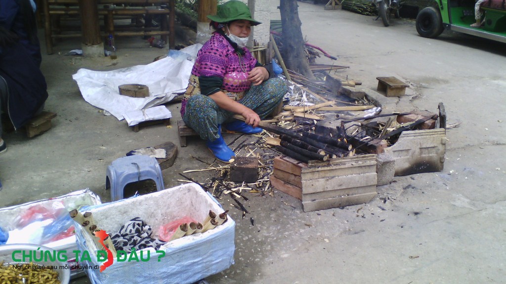 Mía nướng ở Mai Châu