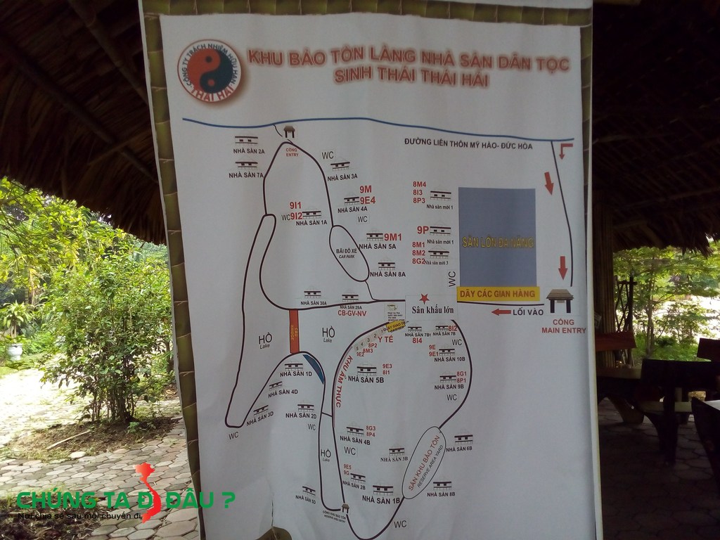 Bản đồ thăm quan Khu bảo tồn Làng nhà sàn dân tộc sinh thái Thái Hải